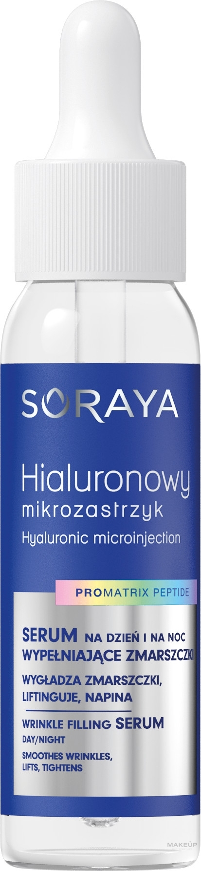 Serum przeciwzmarszczkowe do twarzy - Soraya Hyaluronic Microinjection Pro Matrix Peptide Wrinkle Filling Serum  — Zdjęcie 30 ml