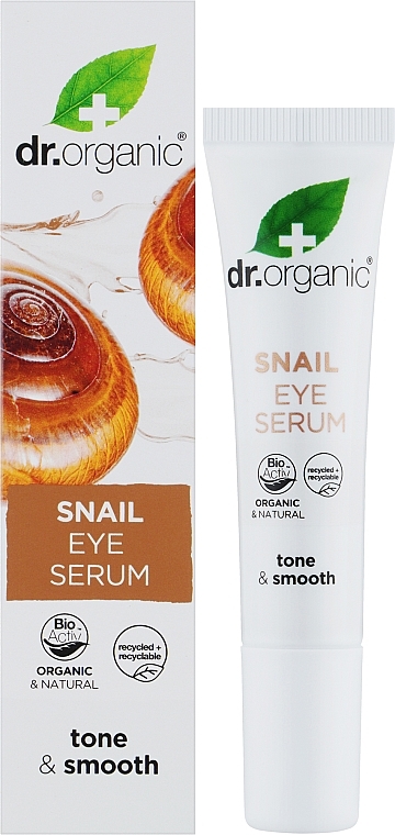 Żelowe serum przeciwstarzeniowe pod oczy ze śluzem ślimaka - Dr Organic Bioactive Skincare Anti-Aging Snail Gel Eye Serum — Zdjęcie N3