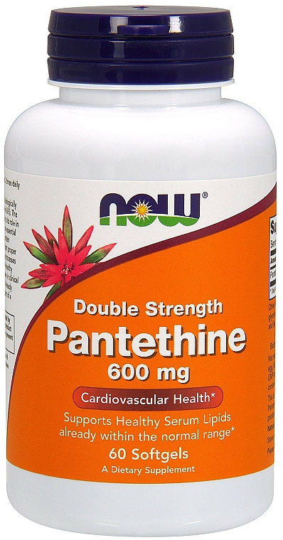 Kapsułki Pantetyna o podwójnej mocy, 600 mg - Now Foods Double Strength Pantethine — Zdjęcie N1