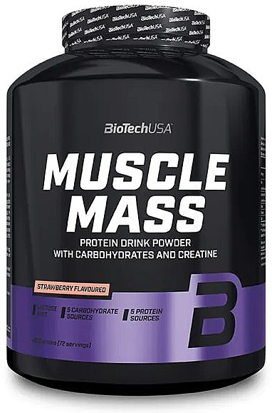 Koktajl proteinowy o smaku truskawkowym - BioTechUSA Muscle Mass Drink Powder — Zdjęcie N3