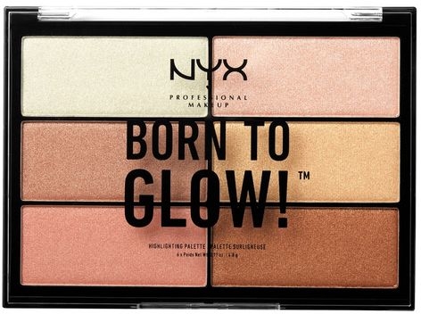 Paletka rozświetlaczy do twarzy - NYX Professional Makeup Professional Born to Glow Highlighting Palette — Zdjęcie N1