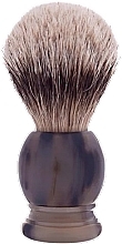 Pędzel do golenia, rozmiar 12 - Plisson Horn & High Mountain White Shaving Brush — Zdjęcie N1