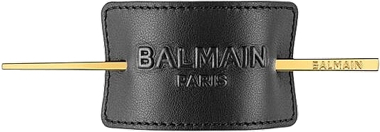 Spinka do włosów - Balmain Paris Hair Couture Genuine Leather Signature Hair Barrette Black — Zdjęcie N1
