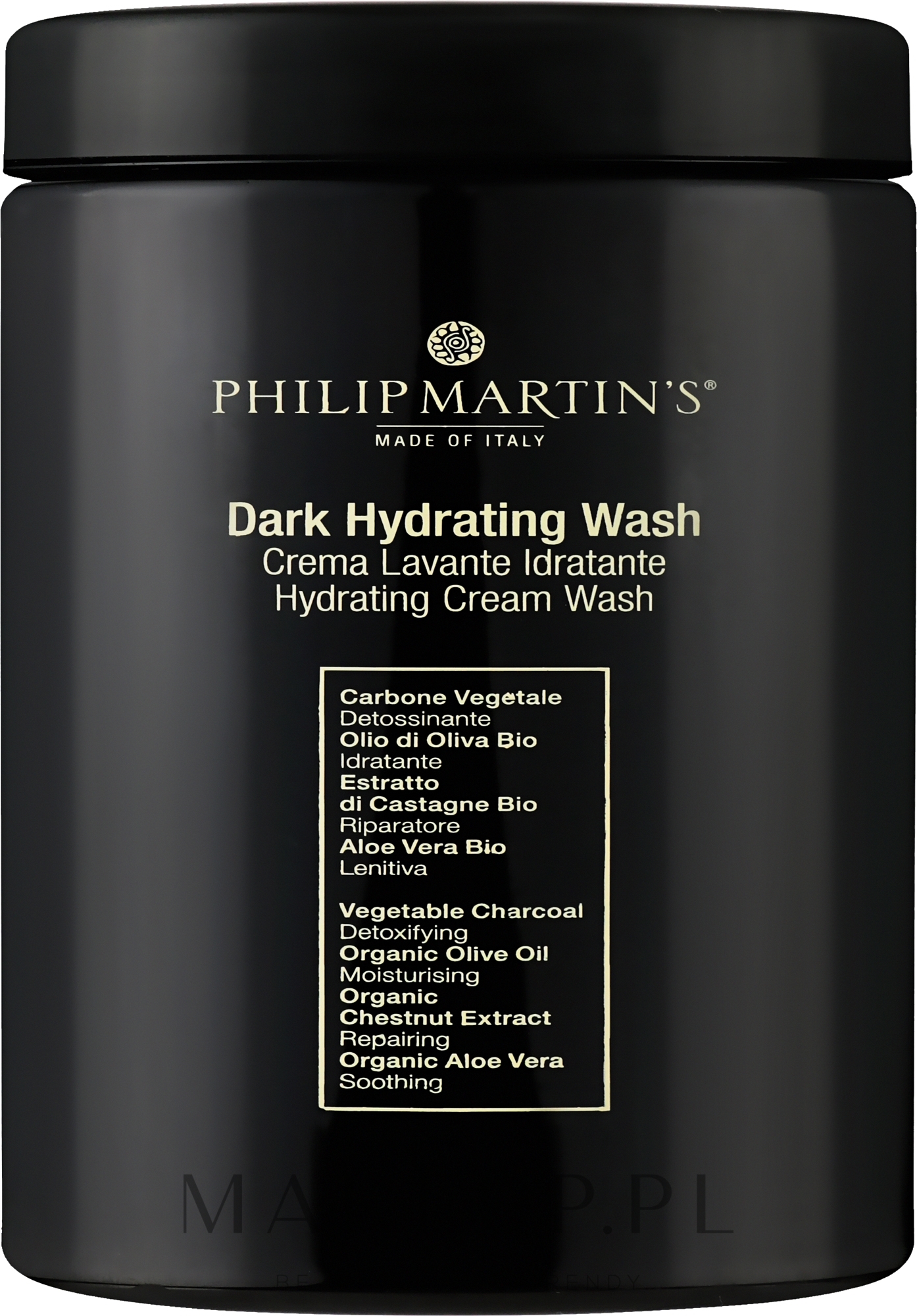 Nawilżający krem oczyszczający do suchej skóry głowy - Philip Martin's Dark Hydrating Wash Cream  — Zdjęcie 1000 ml