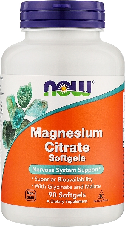 Kapsułki Cytrynian Magnezu - Now Foods Magnesium Citrate Softgels — Zdjęcie N1