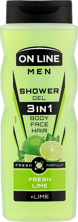 Żel pod prysznic dla mężczyzn 3 w 1 - On Line Men Fresh Lime Shower Gel