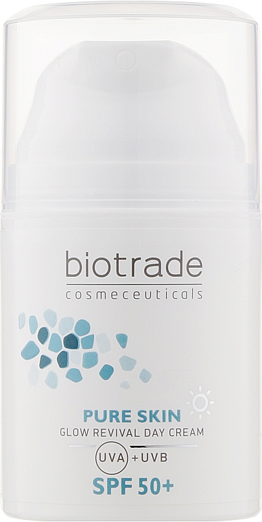 Rewitalizujący krem na dzień przeciw pierwszym oznakom starzenia z filtrem SPF 50 i kwasem hialuronowym - Biotrade Pure Skin Day Cream