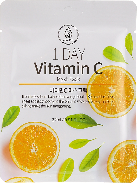 Maska w płachcie do twarzy z witaminą C - Med B Vitamin C Mask Pack — Zdjęcie N1