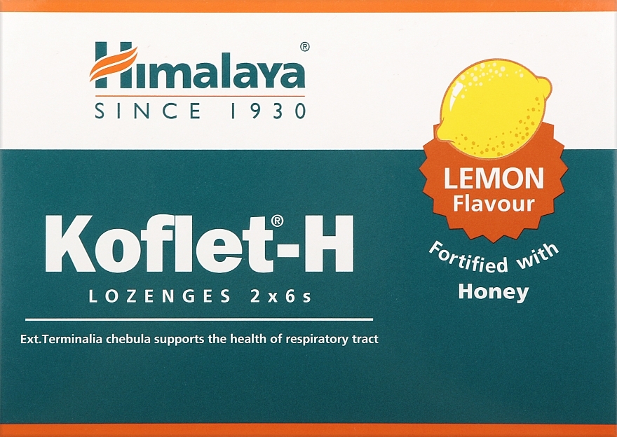 Pastylki do ssania na kaszel o smaku cytrynowym - Himalaya Herbals Koflet-H Lemon — Zdjęcie N1