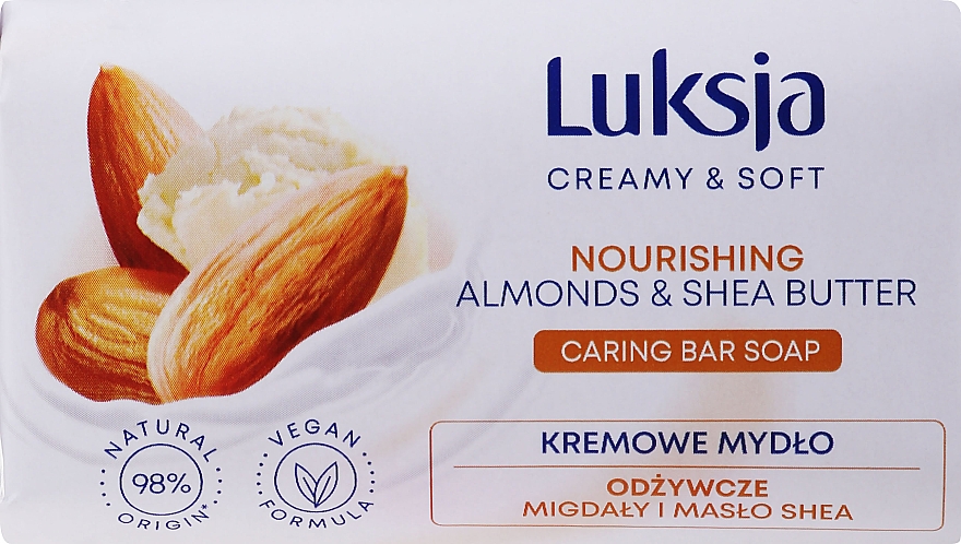 Kremowe mydło odżywcze Migdały i masło Shea - Luksja Creamy & Soft Nourishing Almond & Shea Butter Caring Bar Soap — Zdjęcie N2