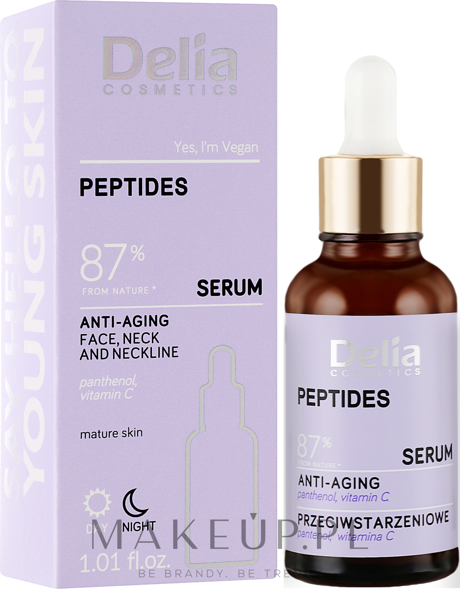 Serum przeciwstarzeniowe do twarzy, szyi i dekoltu z peptydami - Delia Peptides Serum  — Zdjęcie 30 ml