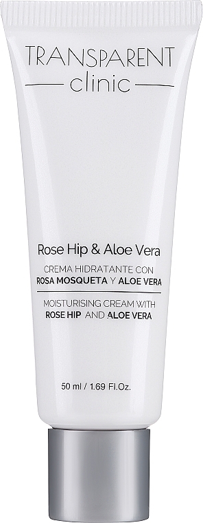 Nawilżający krem do twarzy z dziką różą i aloesem - Transparent Clinic Rose Hip & Aloe Vera — Zdjęcie N1