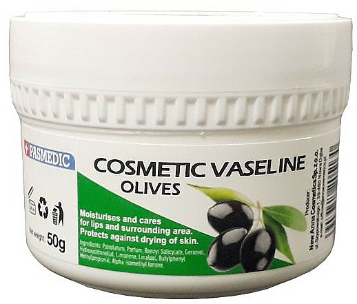 Nawilżający krem do twarzy Olej moringa - Pasmedic Cosmetic Vaseline Olives — Zdjęcie N2