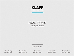 Zestaw do pielęgnacji twarzy - Klapp Hyaluronic Treatment Set (peel/7ml + mask/8ml + jelly/6g + cr/10ml + conc/5ml) — Zdjęcie N1