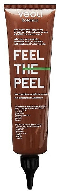Złuszczająco-nawilżający peeling do skalpu z 3,2% kompleksem kwasów AHA/BHA i 1% sokiem z aloesu - Veoli Botanica Feel The Peel — Zdjęcie N1