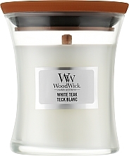 Świeca zapachowa w szkle - WoodWick Hourglass Candle White Teak — Zdjęcie N1