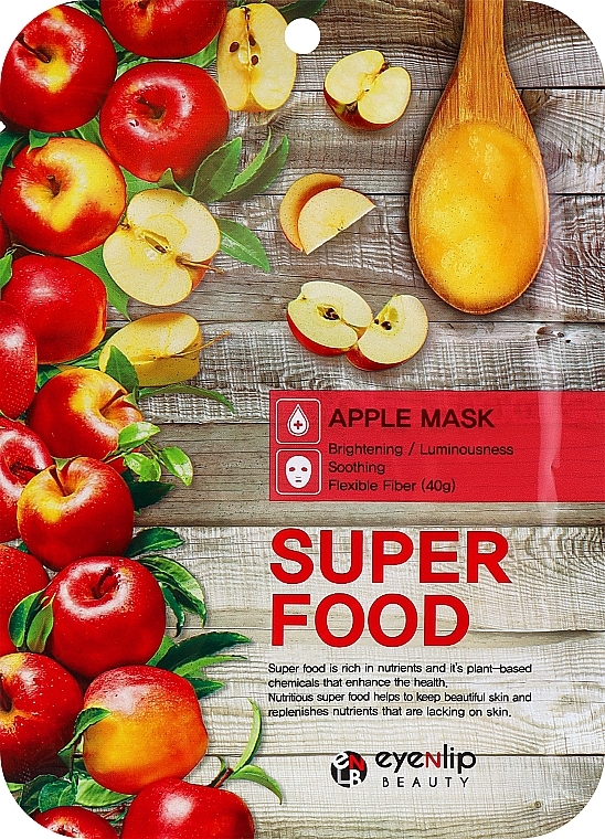 Maska w płachcie z ekstraktem z jabłka - Eyenlip Super Food Apple Mask — Zdjęcie N1