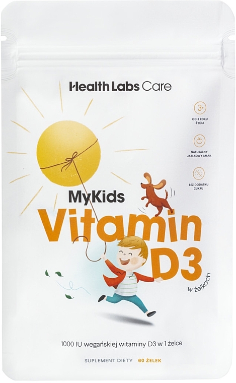 Suplement diety dla dzieci w cukierkach do żucia Witamina D3 - Health Labs Care MyKids Vitamin D3 — Zdjęcie N1