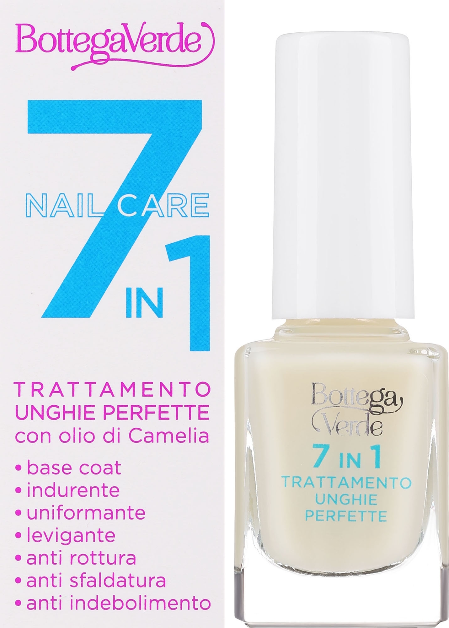 Wzmacniacz do paznokci 7 w 1 - Bottega Verde 7-In-1 Treatment For Perfect Nails With Camellia Oil  — Zdjęcie 10 ml