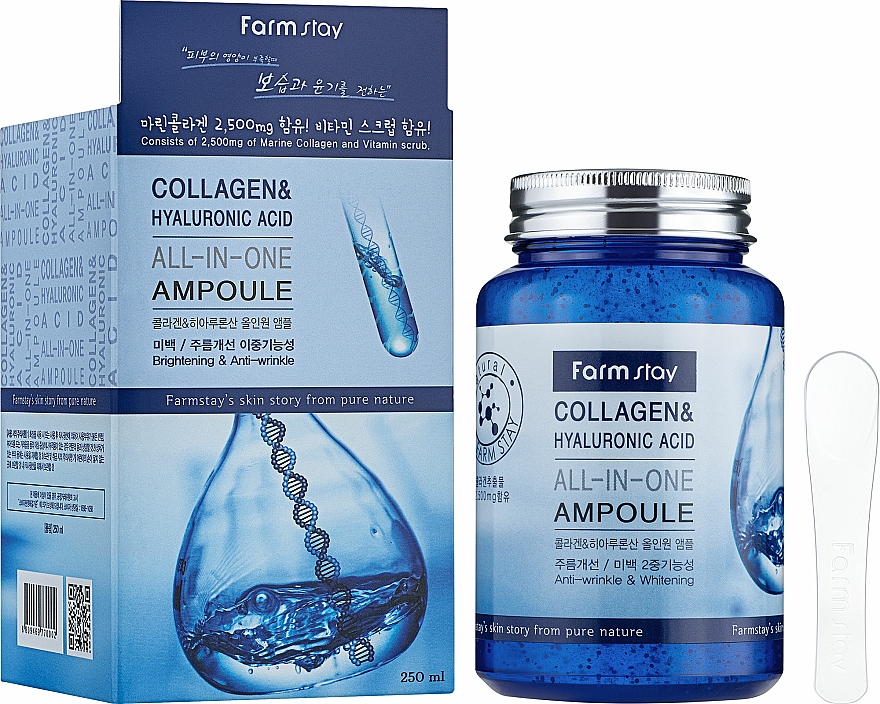 Serum w ampułkach z kolagenem i kwasem hialuronowym - FarmStay Collagen & Hyaluronic Acid All-In-One Ampoule