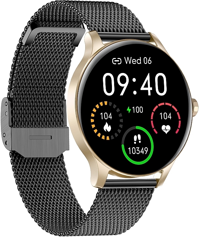 Smartwatch damski, czarno-złota bransoleta - Garett Smartwatch Classy — Zdjęcie N3