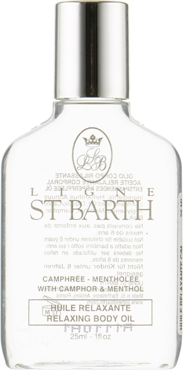 Olejek do ciała z kamforą i mentolem - Ligne St Barth Relaxing Body Oil With Camphor & Menthol