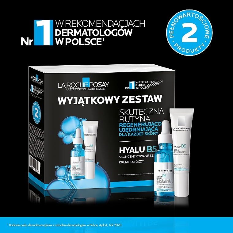 Zestaw do pielęgnacji twarzy - La Roche-Posay Hyalu B5 (ser/30ml + eye/cr/15ml) — Zdjęcie N3