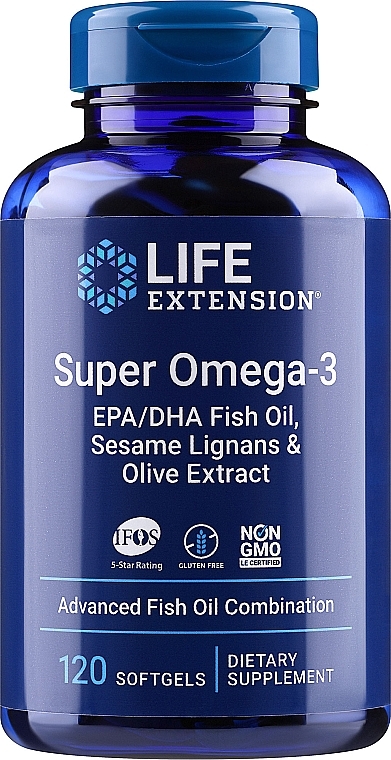 Kwas Omega-3 w żelowych kapsułkach - Life Extension Super Omega-3 — Zdjęcie N2