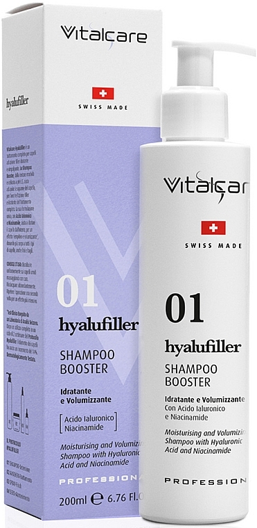 Szampon wzmacniający włosy - Vitalcare Professional Hyalufiller Made In Swiss Shampoo Booster — Zdjęcie N1