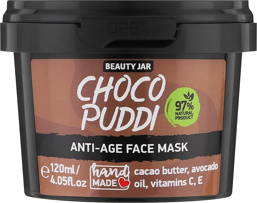 Przeciwstarzeniowa odżywcza maseczka do twarzy z kakao - Beauty Jar Choco Puddi Anti-Age Face Mask