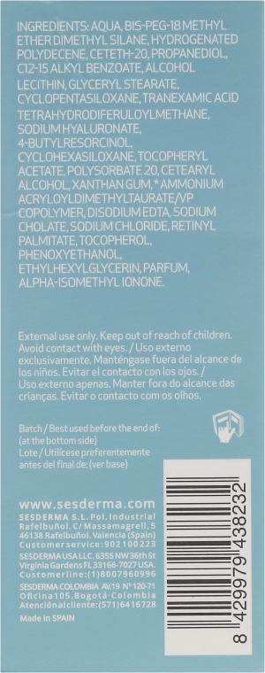 Rozjaśniająco-nawilżające serum liposomowe do twarzy - SesDerma Laboratories Hidraderm TRX Serum — Zdjęcie N3