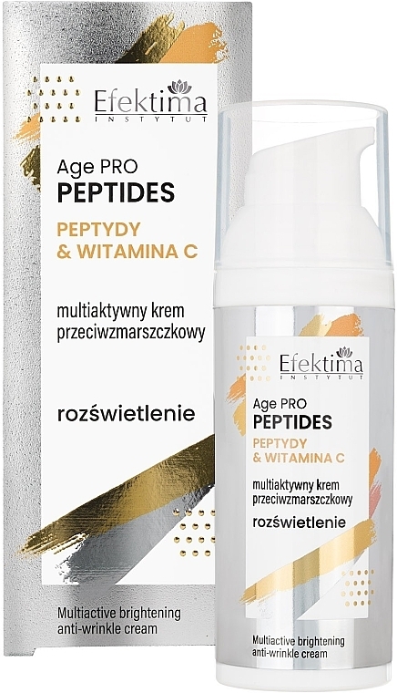 Rozjaśniający multiaktywny krem przeciwzmarszczkowy z peptydami i witaminą C - Efektima Age PRO Peptides Multiactive Brightening Anti-wrinkle Cream — Zdjęcie N1