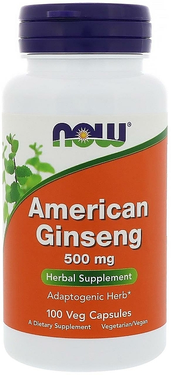 Żeń-szeń amerykański 500 mg - Now Foods American Ginseng — Zdjęcie N1