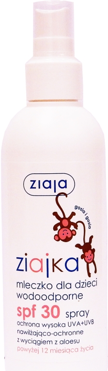Wodoodporne mleczko ochronne w sprayu dla dzieci SPF 30 - Ziaja Ziajka