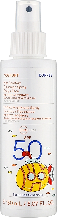 Spray przeciwsłoneczny dla dzieci - Korres Yoghurt Kids Comfort Sunscreen Spray Spf50  — Zdjęcie N1