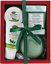 Kup Zestaw - Kalliston Gift Box Mastiha (body/cr/50ml + b/butter/50ml + soap/100g + sponge)