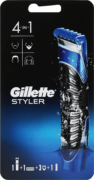 Zestaw - Gillette Fusion ProGlide Styler (trimmer + cartridge + cap x 3) — Zdjęcie N2