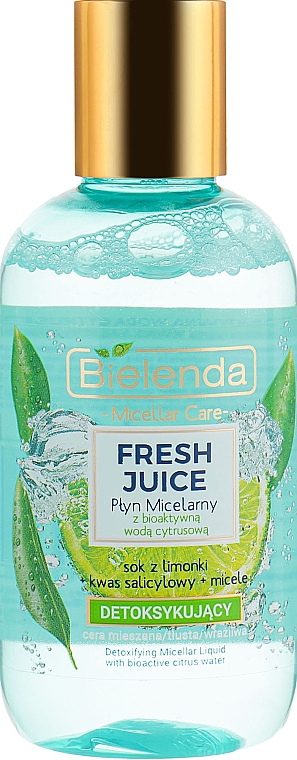 Detoksykujący płyn micelarny z bioaktywną wodą cytrusową - Bielenda Fresh Juice — Zdjęcie N1