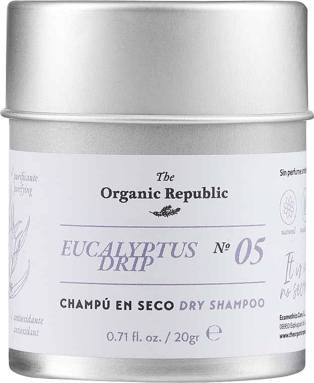 Suchy szampon do włosów w pudrze Eukaliptus i lawenda - The Organic Republic Shampoo — Zdjęcie N1