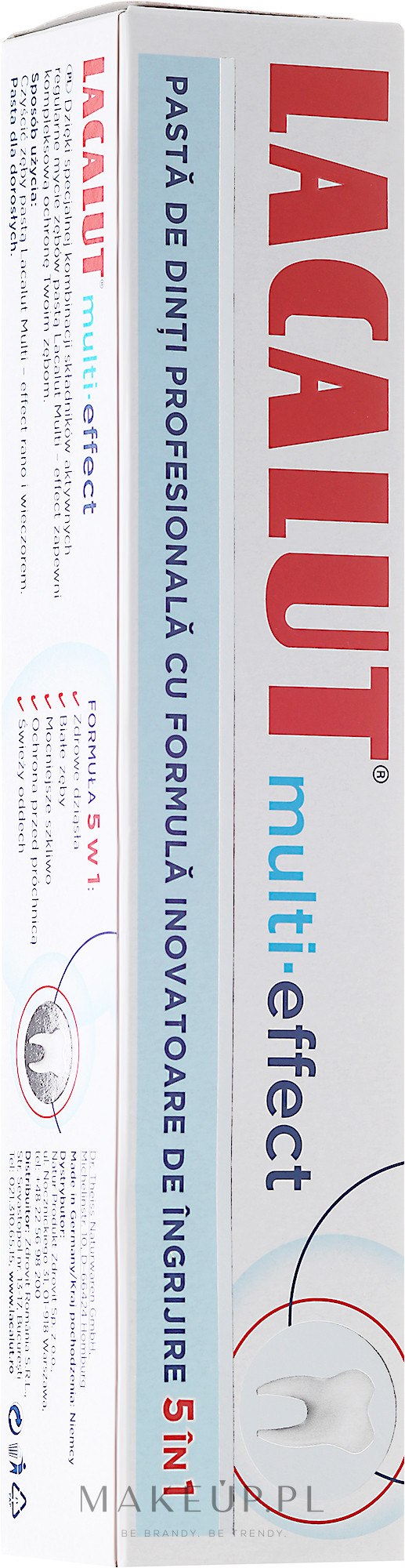 Multifunkcyjna pasta do zębów - Lacalut 5 In 1 Multi-Effect — Zdjęcie 75 ml