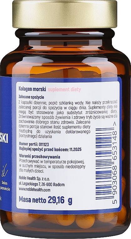 Kolagen morski na skórę, włosy i paznokcie - Noble Health Marine Collagen Suplement Diety — Zdjęcie N2