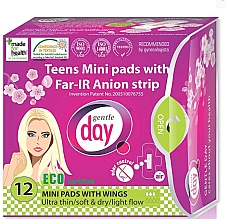 Kup Podpaski Mini na dzień dla nastolatek z paskiem anionowym, 12 szt. - Gentle Day Teens Mini Pads With Far-Ir Anion Strip