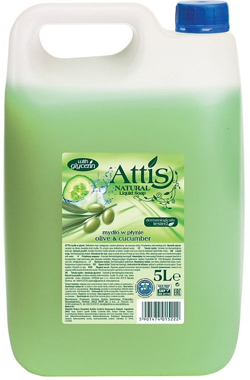 Mydło w płynie do rąk Oliwa i ogórek - Attis Olive & Cucumber Liquid Soap (pojemnik) — Zdjęcie N1