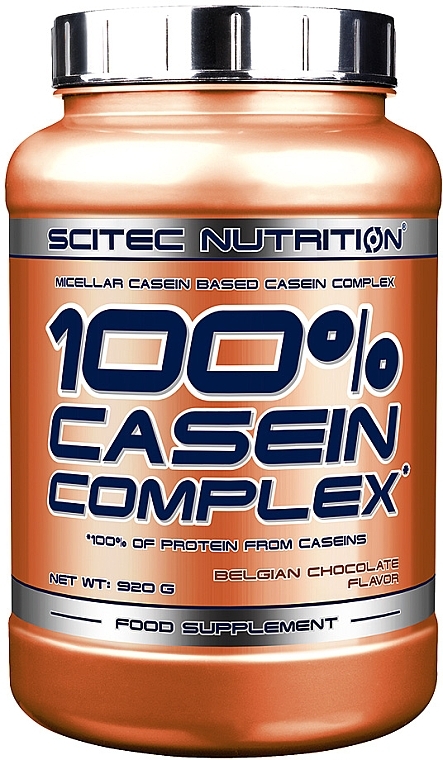 Kompleks belgijskiej czekolady z kazeiną - Scitec Nutrition 100% Casein Complex Belgian Chocolate — Zdjęcie N2