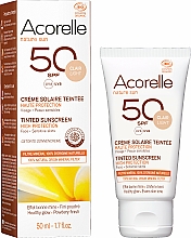 Koloryzujący krem przeciwsłoneczny do twarzy SPF 50 - Acorelle Nature Sun Cream SPF50 — Zdjęcie N2