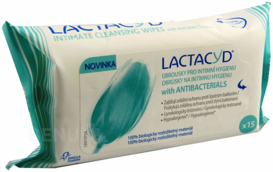 Antybakteryjne chusteczki do higieny intymnej - Lactacyd