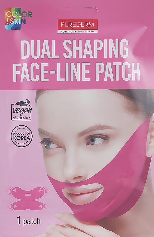 Liftingująca maska na podbródek, policzki i usta - Purederm Dual Shaping Face-Line Patch