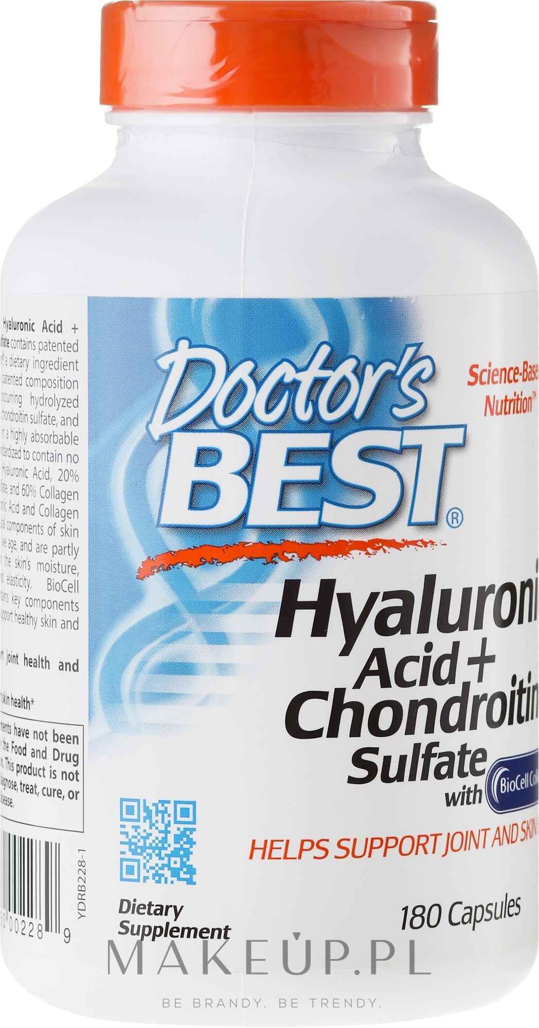 Kwas hialuronowy z siarczanem chondroityny i kolagenem na zdrowe stawy - Doctor's Best Hyaluronic Acid with Chondroitin Sulfate Capsules — Zdjęcie 60 szt.