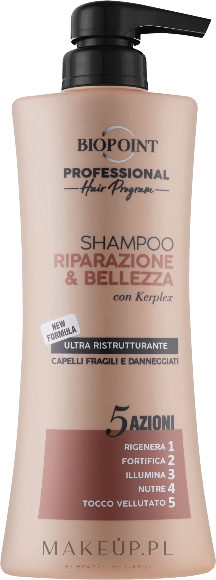 Szampon do włosów delikatnych i zniszczonych - Biopoint Riparazione&Bellezza Shampoo — Zdjęcie 400 ml