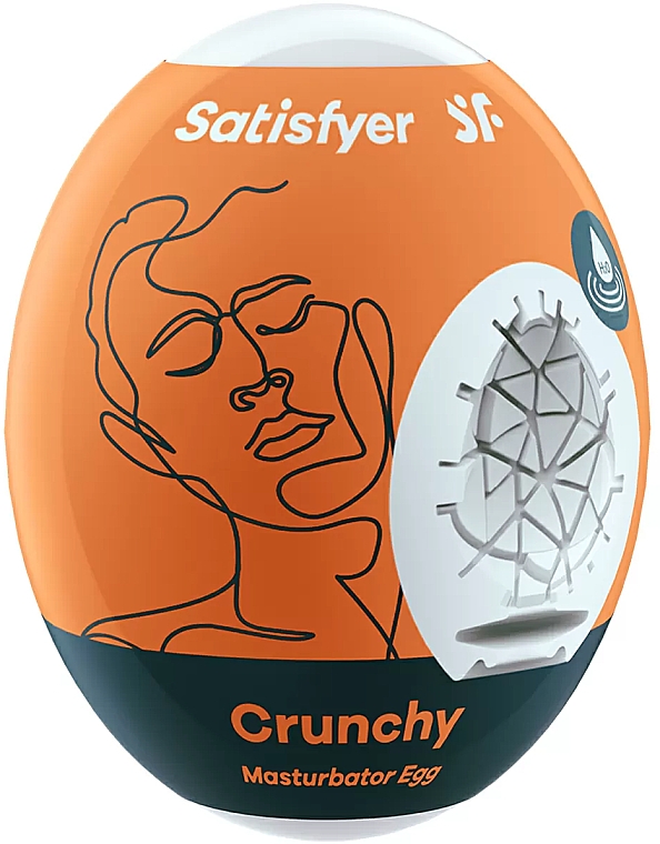 Masturbator jajko, pomarańczowy - Satisfyer Masturbator Egg Single Crunchy — Zdjęcie N1